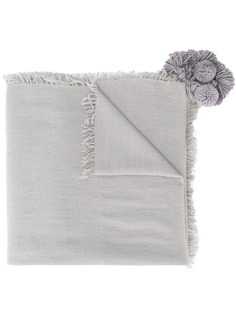 Aspesi pompom detail knitted scarf