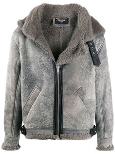Represent дубленка с капюшоном
