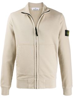 Stone Island куртка на молнии с вышитым логотипом