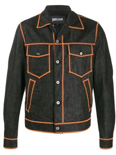 Just Cavalli джинсовая куртка с контрастным логотипом