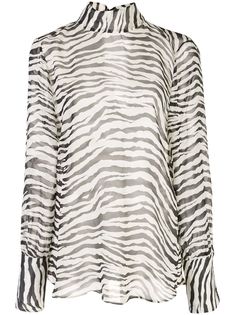 Nili Lotan zebra print long-sleeve top