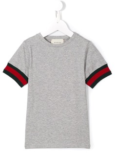 Gucci Kids футболка с контрастными манжетами Web