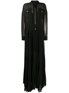 Diesel Black Gold длинное плиссированное платье-рубашка