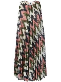 M Missoni плиссированное платье с геометричным принтом