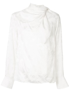 Chloé жаккардовая блузка с цветочным принтом и завязкой