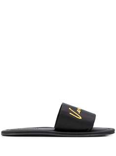 Versace шлепанцы с вышитым логотипом