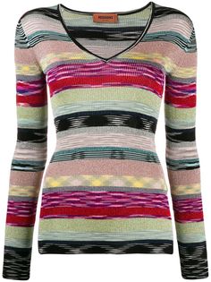Missoni свитер с V-образным вырезом в полоску