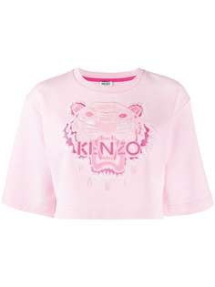 Kenzo укороченная толстовка с вышивкой Tiger