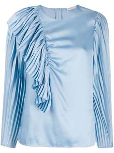 Sandro Paris блузка с длинными рукавами и складками