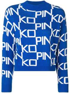 Pinko свитер с высокой горловиной и логотипом