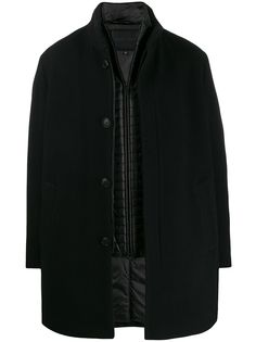 Emporio Armani однобортное пальто в стиле колор-блок
