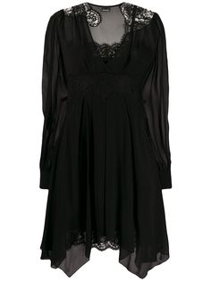 Ermanno Scervino платье с кружевом и фестонами