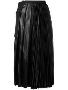 Sara Lanzi faux-leather pleated skirt