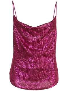 Jonathan Simkhai sequined draped-neck top