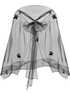 Simone Rocha floral appliqué tulle cape