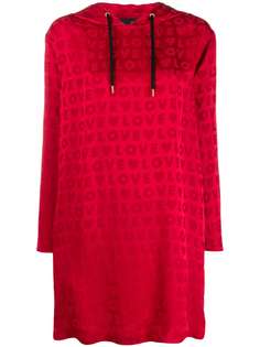 Love Moschino logo jacquard hoodie dress