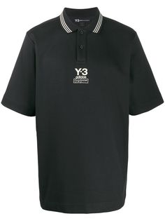 Y-3 рубашка-поло с воротником в полоску