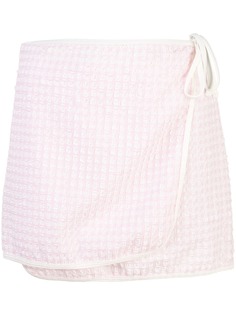 Solid & Striped юбка мини The Wrap в клетку гингем