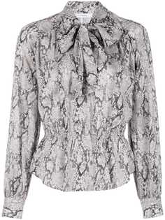 FRAME snakeskin-print silk shirt