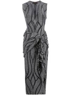Christian Siriano коктейльное платье с эффектом металлик