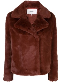 FRAME wide collar faux-fur jacket