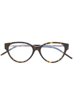 Saint Laurent Eyewear очки SLM48AF в овальной оправе черепаховой расцветки