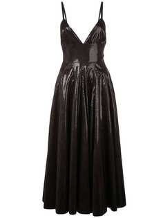 MSGM patent effect flare dress