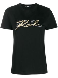 Karl Lagerfeld футболка с вышитым логотипом