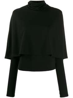 Sara Battaglia cape-detail roll-neck jumper