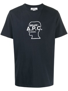 A.P.C. футболка с вышитым логотипом