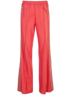 Area embellished stripe track trousers
