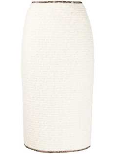 Rochas knitted zip-up pencil skirt