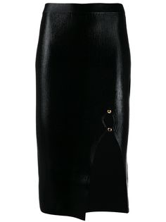 Versace Jeans Couture laminated-texture midi skirt