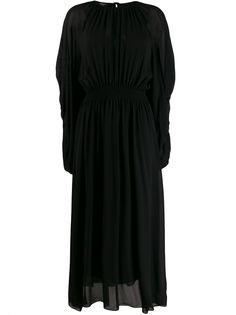 Rochas smocked waist midi dress