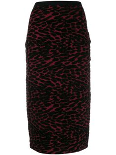 Diane von Furstenberg трикотажная юбка-карандаш с леопардовым принтом