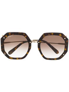 Salvatore Ferragamo солнцезащитные очки в оправе геометричной формы