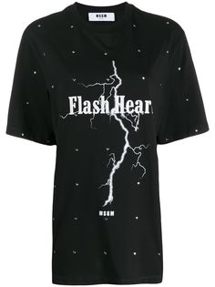 MSGM декорированная футболка с кристаллами