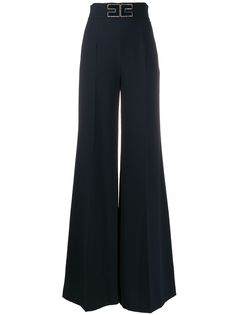 Elisabetta Franchi 3D logo flared trousers