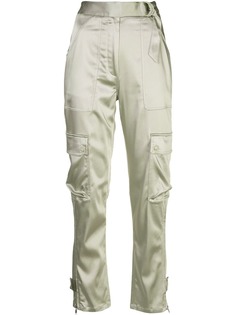 Jonathan Simkhai high-waisted satin cargo trousers