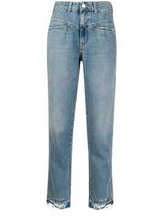 Closed cropped high rise jeans