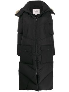 Woolrich длинное стеганое пальто на молнии