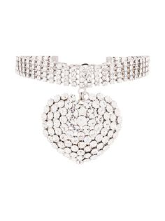 Alessandra Rich heart charm choker necklace
