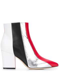 Sergio Rossi 80mm pointed colour block boots