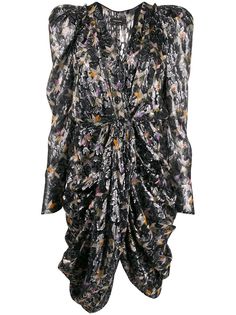 Isabel Marant graphic print structured shoulder dress