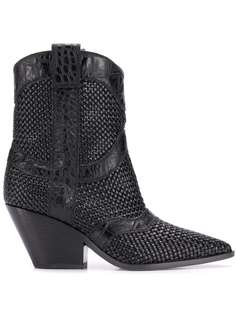 Casadei ковбойские ботинки с плетением