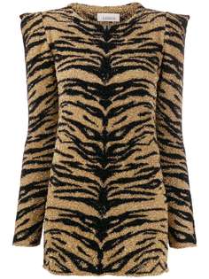 Laneus tiger print shimmer top