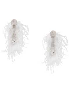 Alessandra Rich feather embellished earrings