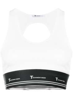 T By Alexander Wang logo band cropped top
