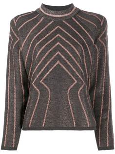Alberta Ferretti metallic geometric-patterned jumper