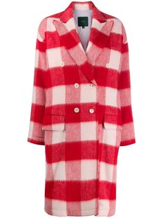 Jejia check print oversized coat